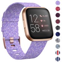 KIMILAR Woven Band Compatible with Fitbit Versa/Fitbit Versa 2/Fitbit Versa Lite Edition, Large Small Woven Fabric Breathable Men Women Versa Replacement Band for Versa Smartwatch