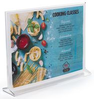 Displays2go 8.5" x 11" Tabletop Sign, Restaurant Menu Holder, Set of 20, Clear (VSH/OT1185)