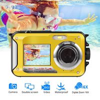 Underwater Camera Waterproof Camera Full HD 1080P for Snorkelling Waterproof Point and Shoot Digital Camera Dual Screen Action Camera
