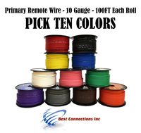 10 GA GAUGE 10 ROLLS 100 FT SPOOLS PRIMARY AUTO REMOTE POWER GROUND WIRE CABLE