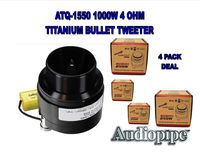 Audiopipe ATQ-1550 2 Pair Black 1" 1000W 4 Ohm Titanium Car Audio Bullet Bike Glide Super Tweeter