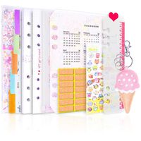 Rancco A5 Writing Notebook Refillable Binder Journal, 6 Ring Loose Leaf Filofax Journal Personal Travel Diary, Binder Cover + 80 Insert Pages + Index Divider + Zip Pouch + Ruler + Calendar, 9.4x6.8x1"