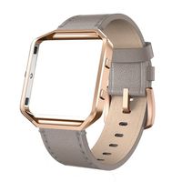 SWEES Leather Bands Compatible with Blaze Smart Watch, Genuine Leather Replacement Band with Metal Frame Small & Large for Women Men, Champagne Gold, Rose Gold, Black, Brown, White, Grey, Beige