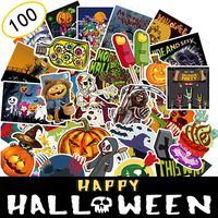 Water Bottle Happy Halloween Stickers Laptop Stickers Pack 100 Pcs Halloween Decals for Water Bottle Laptops Ipad Cars Luggages (Halloween 100)
