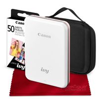Canon Ivy Mini Mobile Photo Printer (Rose Gold) with Canon 2 x 3 Zink Photo Paper (50 Sheets) and Hard Shell Case Deluxe Bundle