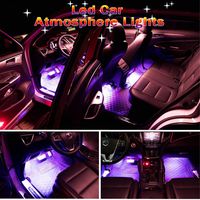 Car LED Strip Light, Auto Parts Club 4pcs 36 LED Car Interior Lights Under Dash Lighting Waterproof Kit,Atmosphere Neon Lights Strip for Car,DC 12V(Pink)...