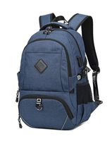 Basic Travel Backpack, Durable Laptops Backpack with USB Changing Port, Water Resistant School Backpack Fits 17 Inch Notebook (Blue)