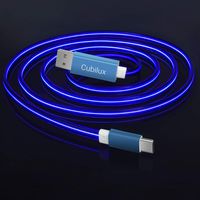Cubilux Laser Light USB C Cable, Light Up Type C Fast Charging & High-Speed Sync Cord, Glowing USB A to USB C Charge Cable for Samsung S10 S9 Note 10 9, Pixel 2 3 XL, Moto Z4 Z3 Play Z2 Force, 3FT