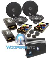 pkg (2) 15-SRX6C - Memphis 6.5" 50W RMS 2-Way Component Speakers System + (1) 16-SE4.50 - Memphis 4-Channel 280W RMS Class AB Street Edge Amplifier