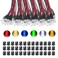 KeeYees 60Pcs 5mm Pre Wired LED Diodes Light Ultra Bright -White Warm White Red Blue Green Yellow (10PCS X 6 Colors) + 60Pcs 5mm Plastic LED Holder LED Light Mounting Holders