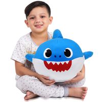 Franco Kids Bedding Super Soft Plush Snuggle Cuddle Pillow, One Size, Daddy Shark Blue