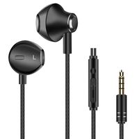 Fasgear in Ear Headphones, Heavy Deep Bass Noise Isolating Wired Earbuds, Earphones with Stereo Mic Remote, Compatible with iPad, iPod, Android Smartphones, MP3 with 3.5mm Headphone Jack (Black)