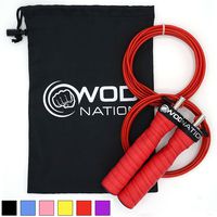 WOD Nation Attack Speed Jump Rope - Adjustable Jumping Ropes - Unique 2 Cable Skipping Workout System - 1 Thick and 1 Light 10' Cable - Perfect for Double Unders - Fits Men and Women