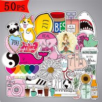 50 PCS Girl Cute Lovely Laptop Waterproof Stickers Water Bottle Skateboard Motorcycle Phone Bicycle Luggage Guitar Bike Vinyl Stickers Decal