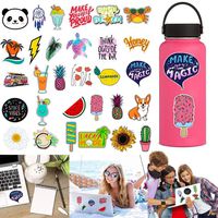 Indexshop 30 pcs Cartoon Water Bottle Stickers for Kids, Teen Girl Cute Trendy Laptop Notebook Phone Computer Guitar Skateboard Luggage Vinyl Decal (Multicolor)