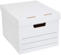 AmazonBasics Medium Duty Storage Filing Box with Lift-Off Lid - Pack of 12, Letter / Legal Size