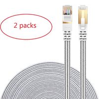 Cat 7 Ethernet Cable, DanYee 1.6FT Nylon CAT7 High Speed Professional Gold Plated Plug STP Wires CAT 7 RJ45 Ethernet Cable 3FT 10FT 15FT 26FT 50FT 66FT 100FT (White 1.6ft)