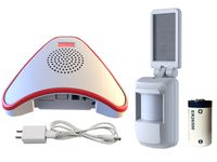 HTZSAFE Solar Wireless Indoor Motion Alarm System-No Need Replace The Battery-Sensor Included 9000mAh Lithium Battery-Home/Business Driveway Security Alarm with 1 Sensor and 1 Receiver
