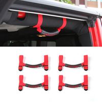 Voodonala for Jeep Roll Bar Grab Handles Grip Handle for Wrangler YJ TJ JK JKU JL JLU 1995-2019 (4 Red)