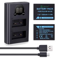 Gonine NP-W126 Battery (2-Pack) and LCD Charger Upgraded, Compatible with Fujifilm FinePix X-T10, X-T20, X-Pro1, X-Pro2, HS33EXR, HS35EXR, HS50EXR,X-A3, X-A5, X-A10 Cameras.