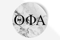 Theta Phi Alpha Sticker Greek Sorority Decal for Car, Laptop, Windows, Officially Licensed Product, Monogram Design 5" x 5" - White Marble