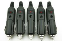 （Pack of 5 Pcs ） 5pcs 12V Male Car Cigarette Lighter BU Socket Plug Connector with Fuse Red LED