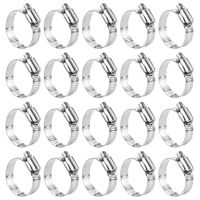 LOKMAN Hose Clamp, 20 Pack Stainless Steel Adjustable 21-44mm Range Worm Gear Hose Clamp, Water Pipe Clamp for for Plumbing, Automotive and Mechanical Applications