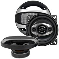 Bass Rockers 4" 225 Watt 4-Way Car Coaxial Speakers BR414 One Pair Set
