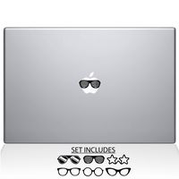 The Decal Guru 2039-MAC-13A-BLA Retro Glasses Decal Vinyl Sticker, Black, 13" MacBook Air