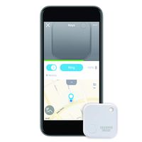 SHARPER IMAGE Bluetooth Tracking Device, Track Keys or Almost Anything, Battery Powered Compact Keychain Style Fob, Mobile Smartphone Compatible, Free App, Distinct Alarms, Easy-to-Use, Durable Design