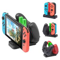 [New Version]Charger for Nintendo Switch Pro Controllers and Joy-Cons,Charging Stand for Nintendo Switch with 2 Type-C USB Ports and 1 Type-C USB Charger Cable