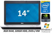 Dell Latitude E6430 14" Business Laptop PC, Intel Core i7 Quad-Core Processor, 8GB RAM, 320GB Hard Drive, DVD+/-RW, Nvidia Graphics, Windows 7 Professional (Certified Refurbished)