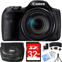 Canon PowerShot SX540 HS 20.3MP Digital Camera w/ 50x Optical Zoom 32GB Card Bundle includes Camera, Card, Reader, Wallet, Case, Mini Tripod, Screen Protectors, Cleaning Kit and Beach Camera Cloth