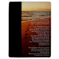 VictoryStore Electronic Device Cover: Religious, Footprints in The Sand Leather Case, 9.5 Inch x 5.25 Inch, Compatible with ipad 2 and 3