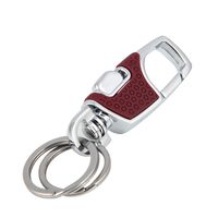 Key Chain 2 Key Rings Stainless Steel Heavy Duty Car Keychain for Men and Women - Wine with Gift Box