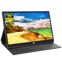 Eleduino 17.3 Inch Portable Gaming Monitor,2k Resolution 120Hz,5 Ms Anti-Glare TN Panel High Brightness, Eye-Care,with HDR FreeSync, Type-C, HDMI Built-in Speakers