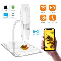 Wireless Digital Microscope, Skybasic Mini Pocket Handheld USB 50x to 1000x Magnification Camera 1080P FHD 2.0 MP 8 LED WiFi Endoscope Compatible with Android and iOS Smartphone or Tablet, Windows Mac