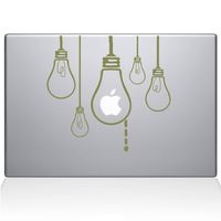 The Decal Guru 0190-MAC-13A-G Idea Light Bulbs Vinyl Sticker, 13" Macbook Air, Gold