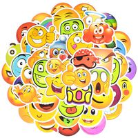 QTL Waterproof Smile Face Vinyl Stickers Bomb Laptop Folders School Prizes for Kids(50Pcs/Pack)