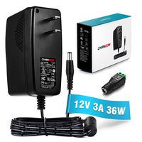 [UL Listed] Chanzon 12V 3A 36W AC DC Switching Power Supply Adapter (Input 100-240V, Output 12 Volt 3 Amp) Wall Wart Transformer Charger for DC12V LED Strip Lights CCTV Cameras (6Ft Cord, 36 Watt Max)