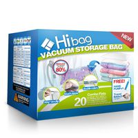 Hibag Space Saver Bags, 20 Pack Vacuum Storage Bags (6 Medium, 5 Large, 5 Jumbo, 2 Small, 2 Roll Up Bags) with Hand Pump for Bedding, Comforter, Pillows, Towel, Blanket, Clothes