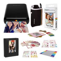 Polaroid Zip Wireless Mobile Photo Mini Printer (Black) Compatible w/iOS & Android, NFC & Bluetooth Devices with Accessories Bundle
