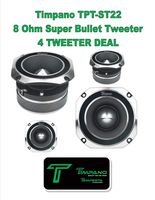 (4) Timpano TPT-ST22 640 Watt 1.75" Inch 8 Ohm Titanium Super Bullet Tweeter 2 Pair