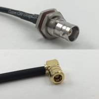 12 inch RGU178 BNC FEMALE BIG BULKHEAD to SMB FEMALE ANGLE Pigtail Jumper RF coaxial cable 50ohm High Quality Quick USA Shipping