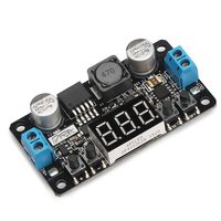 DROK LM2596 Numerical Control Voltage Converter Board DC 5-32V 24v 32v to Adjustable 0-30V 12 v 5 v Switching Regulator Module 1.5A Volt Transformer with Red LED Voltage Tester