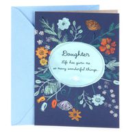 Hallmark Tree of Life Hanukkah Card for Daughter (Floral Line Drawing)