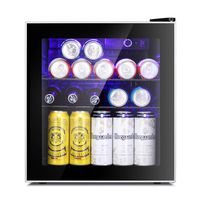Antarctic Star Beverage Refrigerator Cooler - 60 Can Mini Fridge Glass Door for Beer Soda or Wine - Glass Door Small Drink Dispenser Machine Clear Front Removable for Home, Office or Bar, 1.6cu.ft.