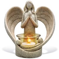 OakiWay Memorial Gifts - Tealight Candle Holder Sympathy Gift, with Flickering Led Candle, Angel Figurines in Memory of Loved One, Bereavement Gifts - Remembrance Gifts - Condolence Gifts