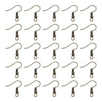 TOAOB 100pcs Earring Hooks Ear Wires with Ball and Coil Antique Bronze Hypoallergenic 18mm for DIY Jewelry Making