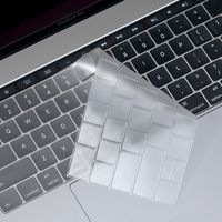 YMIX Keyboard Cover for Touch Bar Models 2017 & 2016 Release MacBook Pro 13 (A1706) & MacBook Pro 15 (A1707) with Touch ID Dust Proof Silicone Keyboard Skin - Transparent Clear
